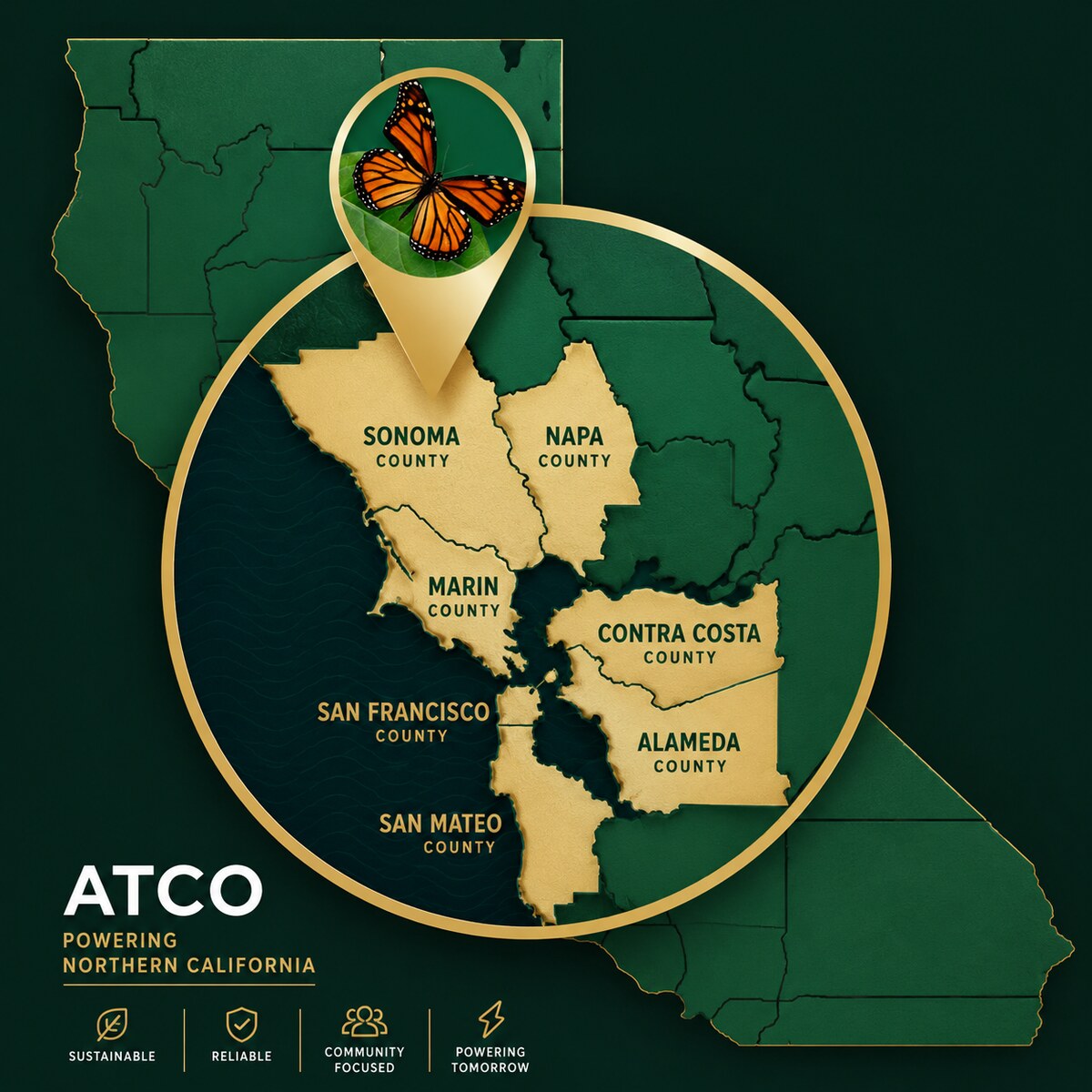 ATCO Pest Control Bay Area Service Map