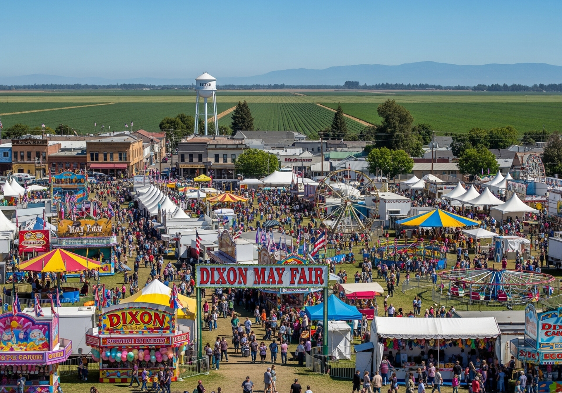 Dixon California small agricultural town downtown and farmland in Solano County