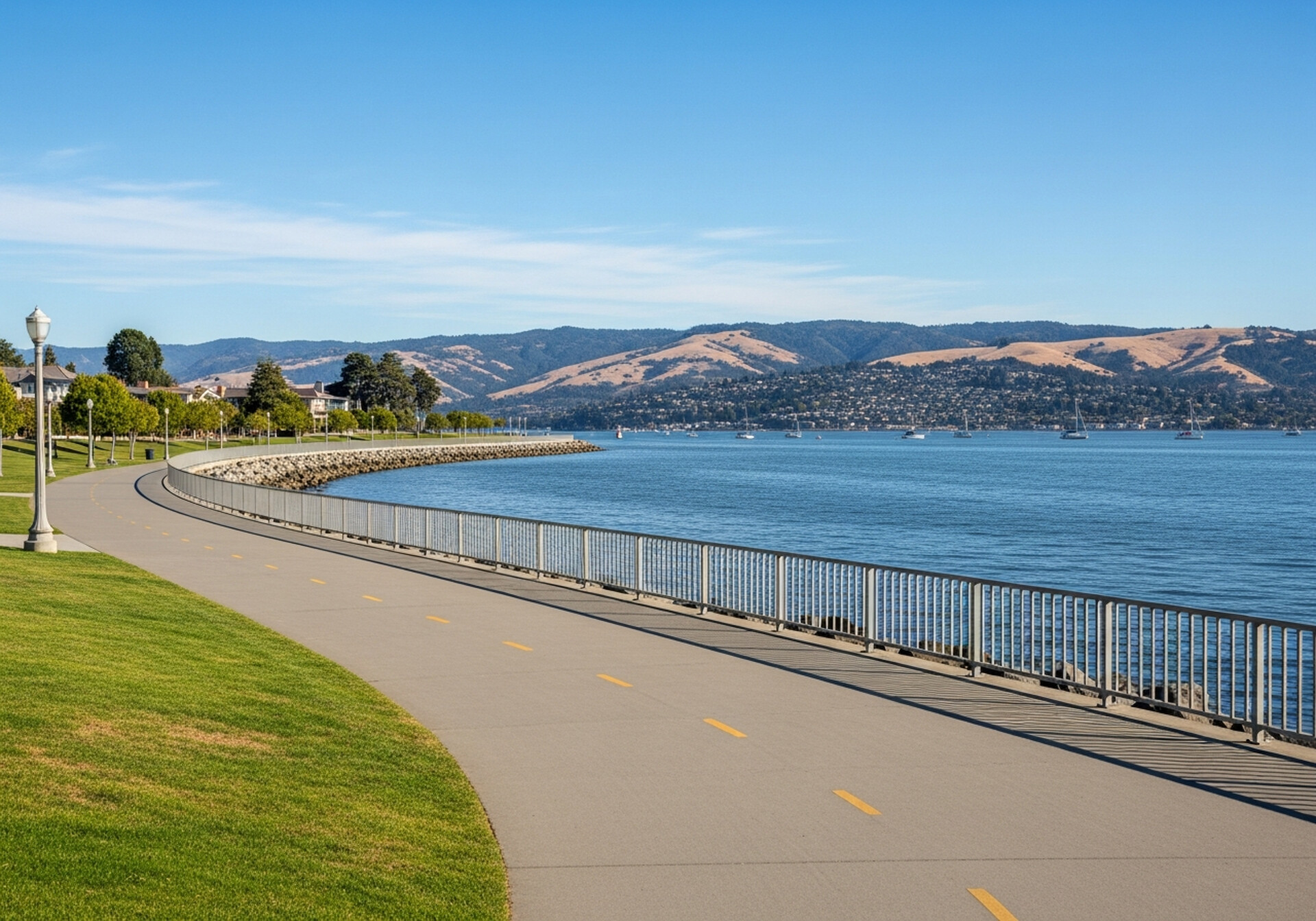 Hercules California bayfront neighborhood along San Pablo Bay