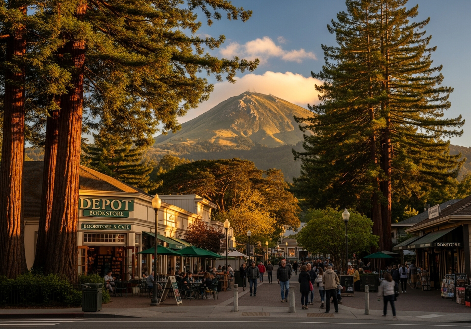 Mill Valley California redwood forest neighborhood aerial view