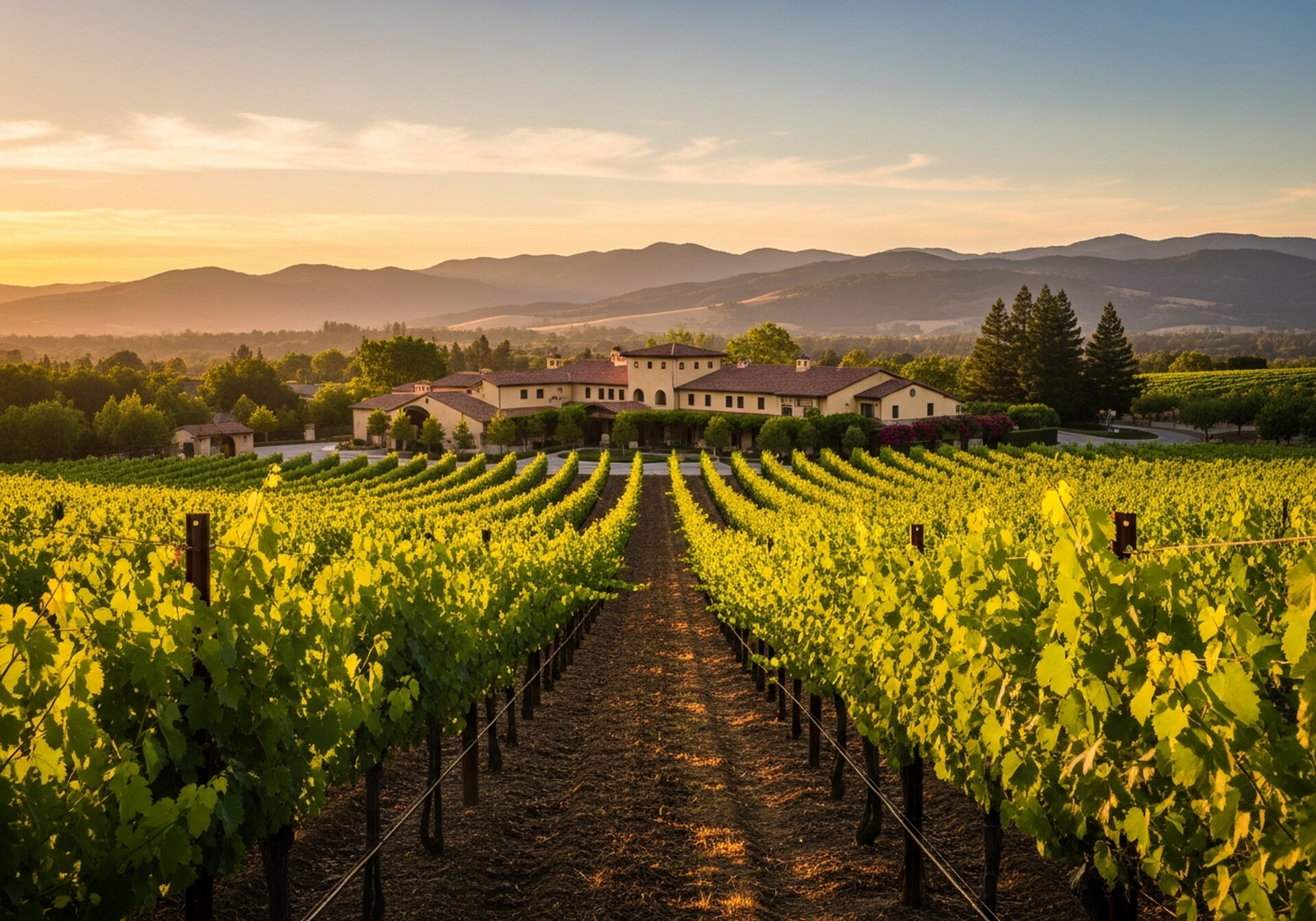 Morgan Hill California small city with rolling hills and vineyards in South Santa Clara County