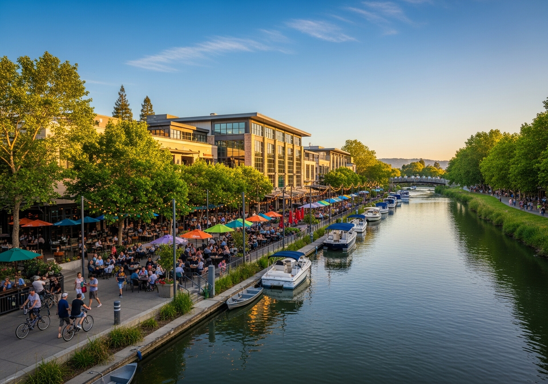 Napa California downtown riverfront wine country city in Napa County