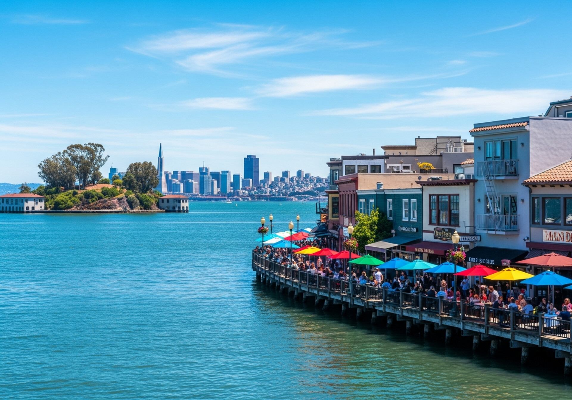 Tiburon California peninsula with San Francisco Bay waterfront views