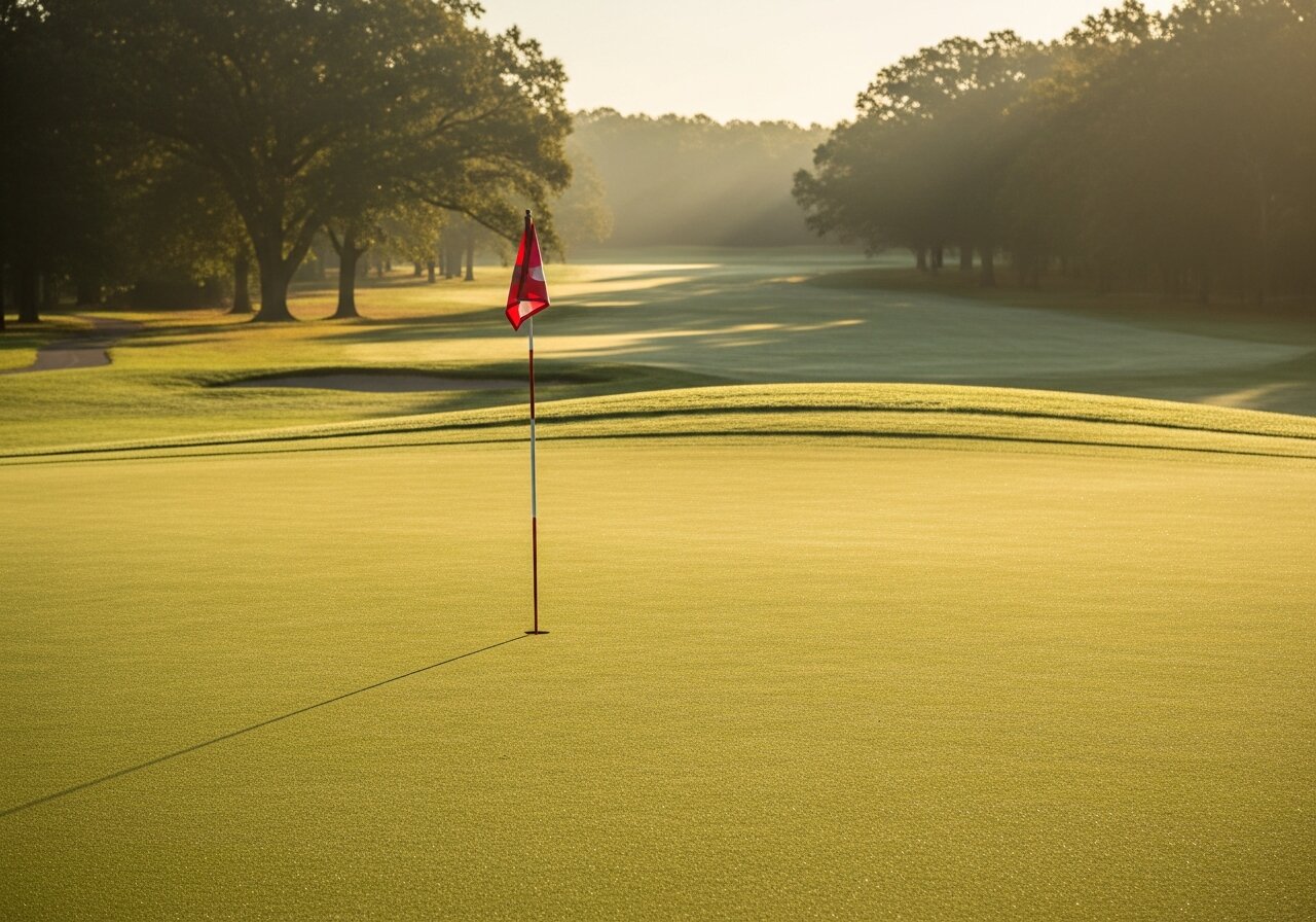 Putting green at golden hour